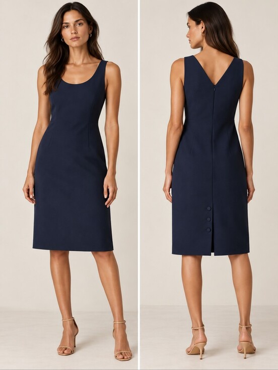 Club Monaco Dresses & Skirts - ❤️ NWT! CLUB MONACO BUTTON BACK VENT NAVY BLUE SHEATH DRESS, 2